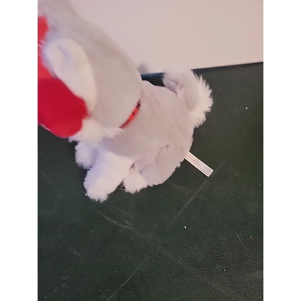 American Greetings‎ Christmas Puppy Dog Plush Animal Toy plaid scarf earmuffs
